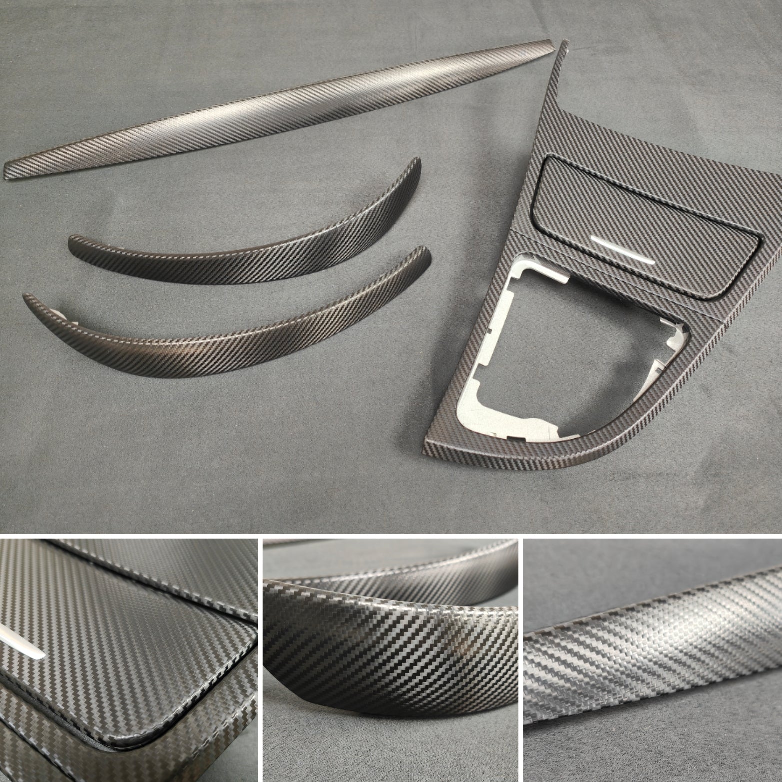 BMW E81 E82 INTERIOR TRIM SET - DEEP TEXTURED GLOSSY BLACK CARBON (MTD-TEX)